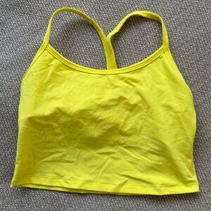 Beyond Yoga Spacedye Slim Racerback Cropped Tank in Lemon Yellow Glow - Size Med